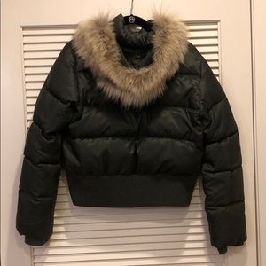 Vince down jacket w/ fur, size large (fits like m)